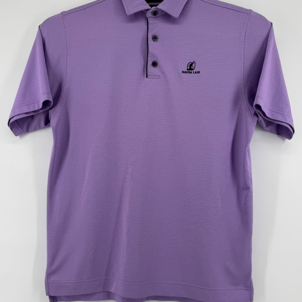 FootJoy Polo Shirt Men Large Purple Mauna Lani Golf Performance Short Sleeve